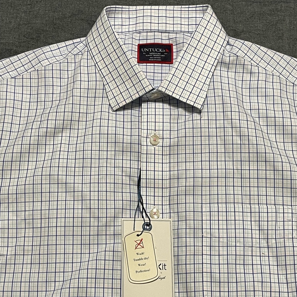 UNTUCKit | Mens Medium Short Sleeve Button Down | Wrinkle Free | Barosso